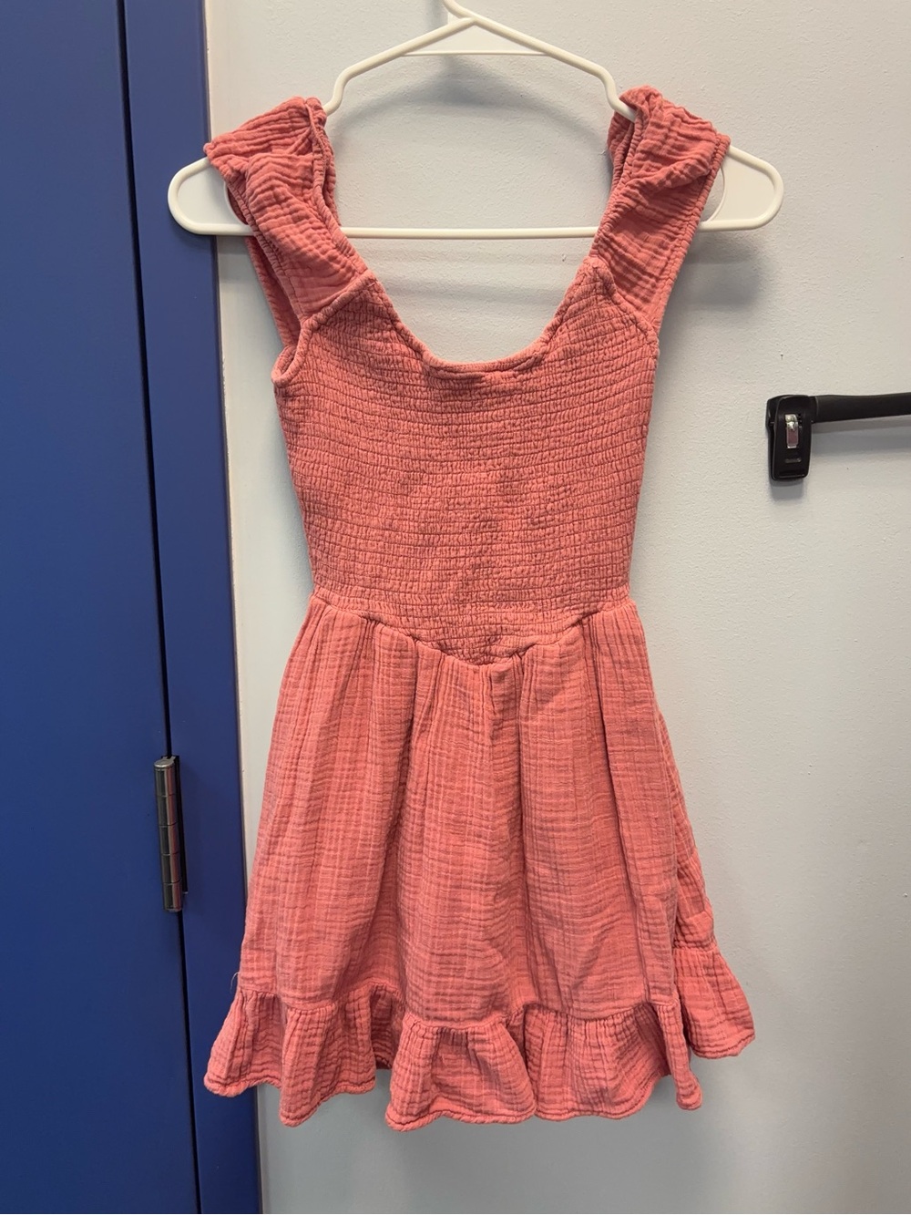 American Eagle Outfitters Smocked Ruffle-Hem Casual Dress